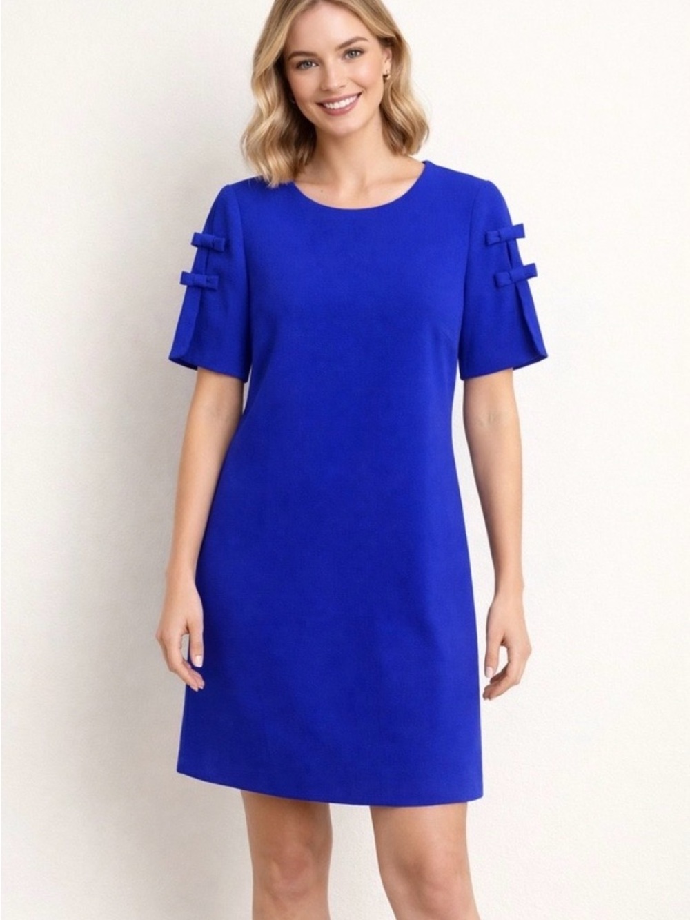 Vince Camuto Royal Blue Short-Sleeve Mini Dress